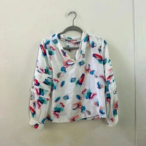 Marie Oliver painted printed silk blouse XS‎